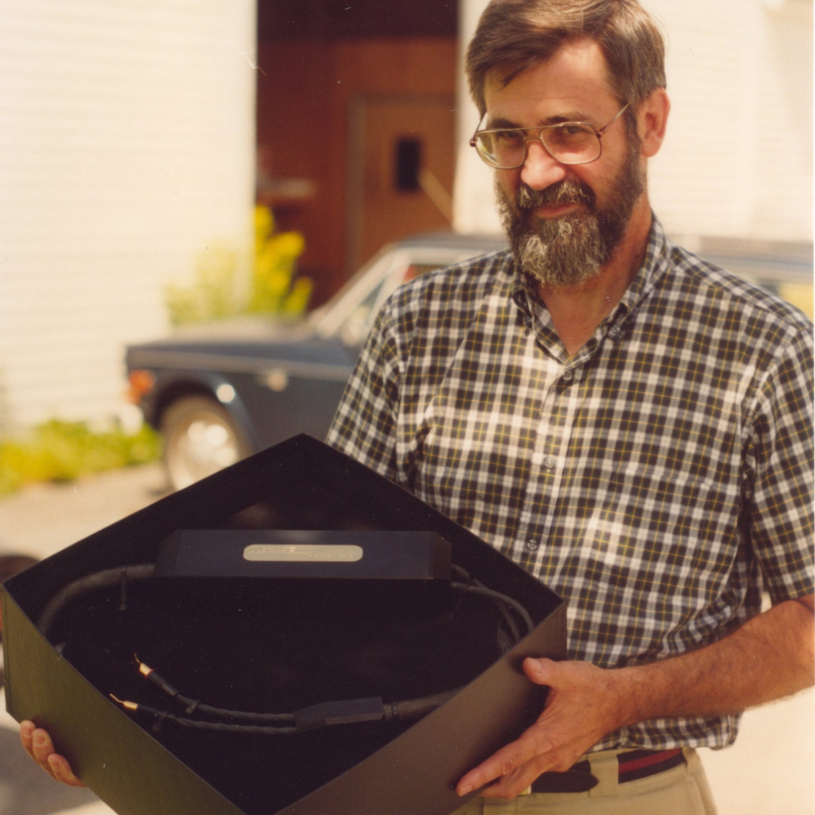 A man holding a box.