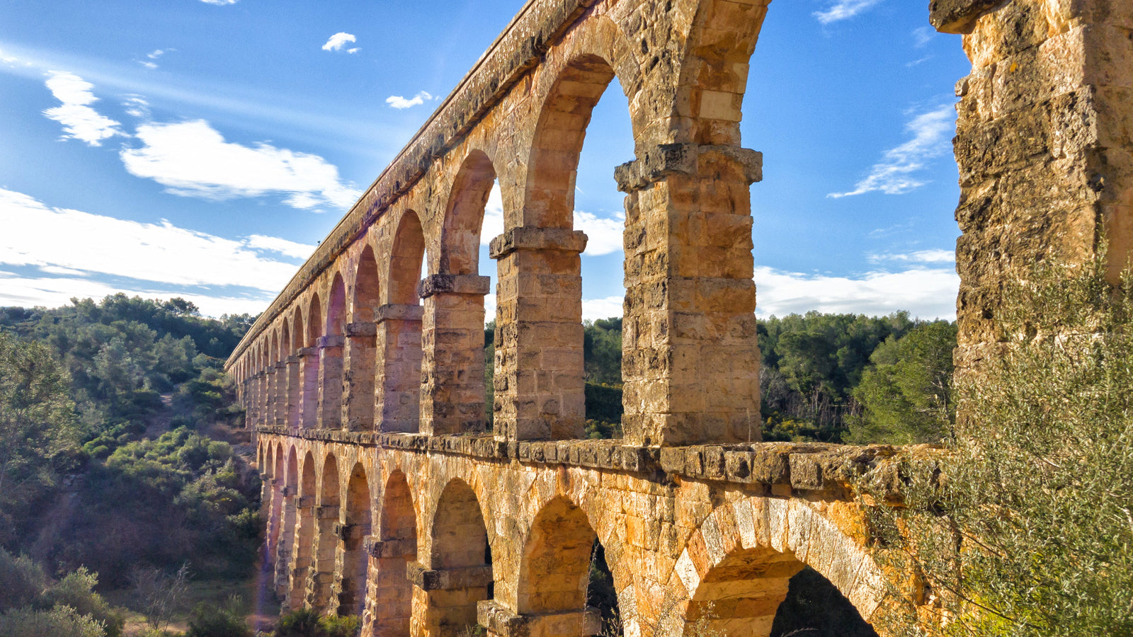 The aqueduct of segovia in spain.